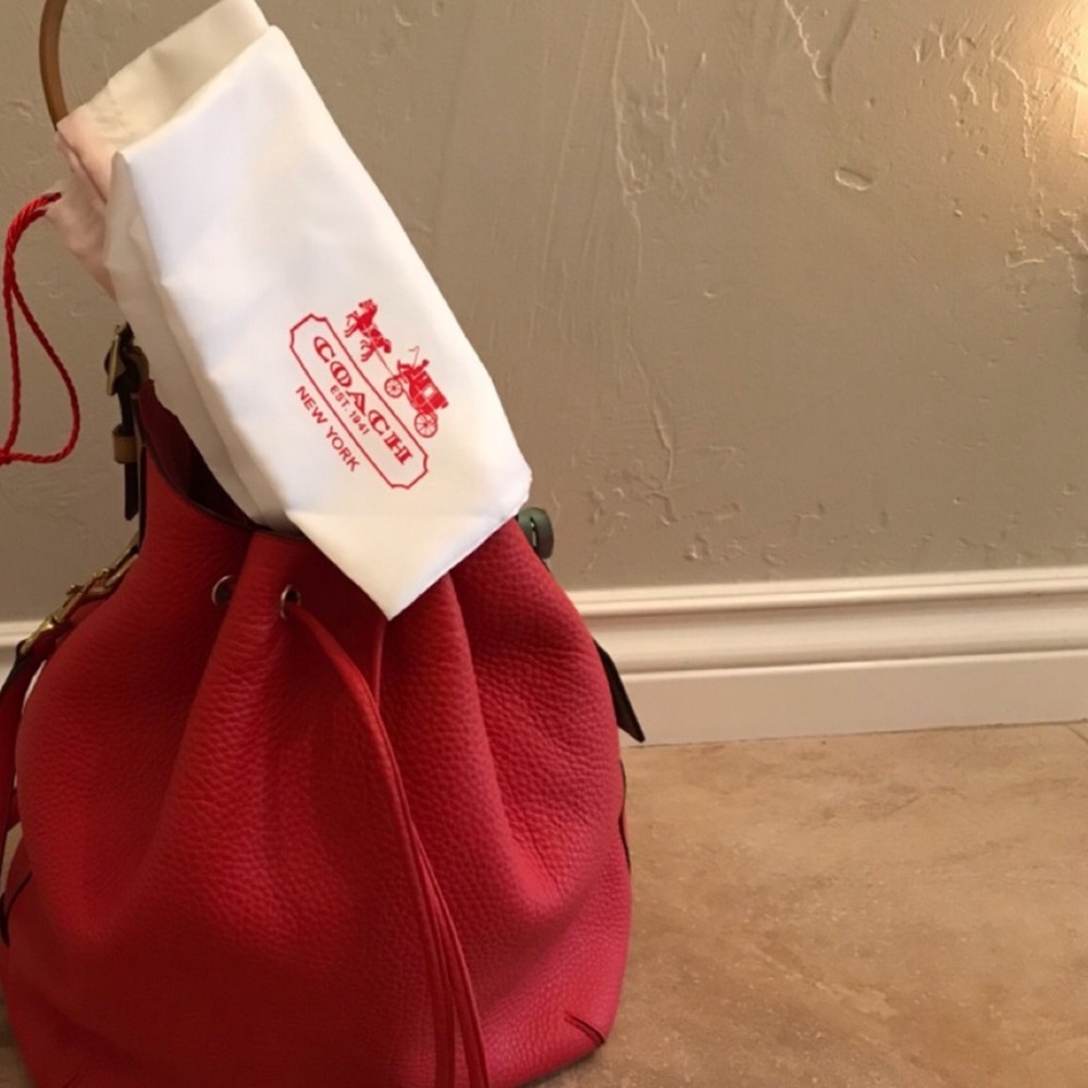 Coach Vibrant Red Leather Shoulder Bag